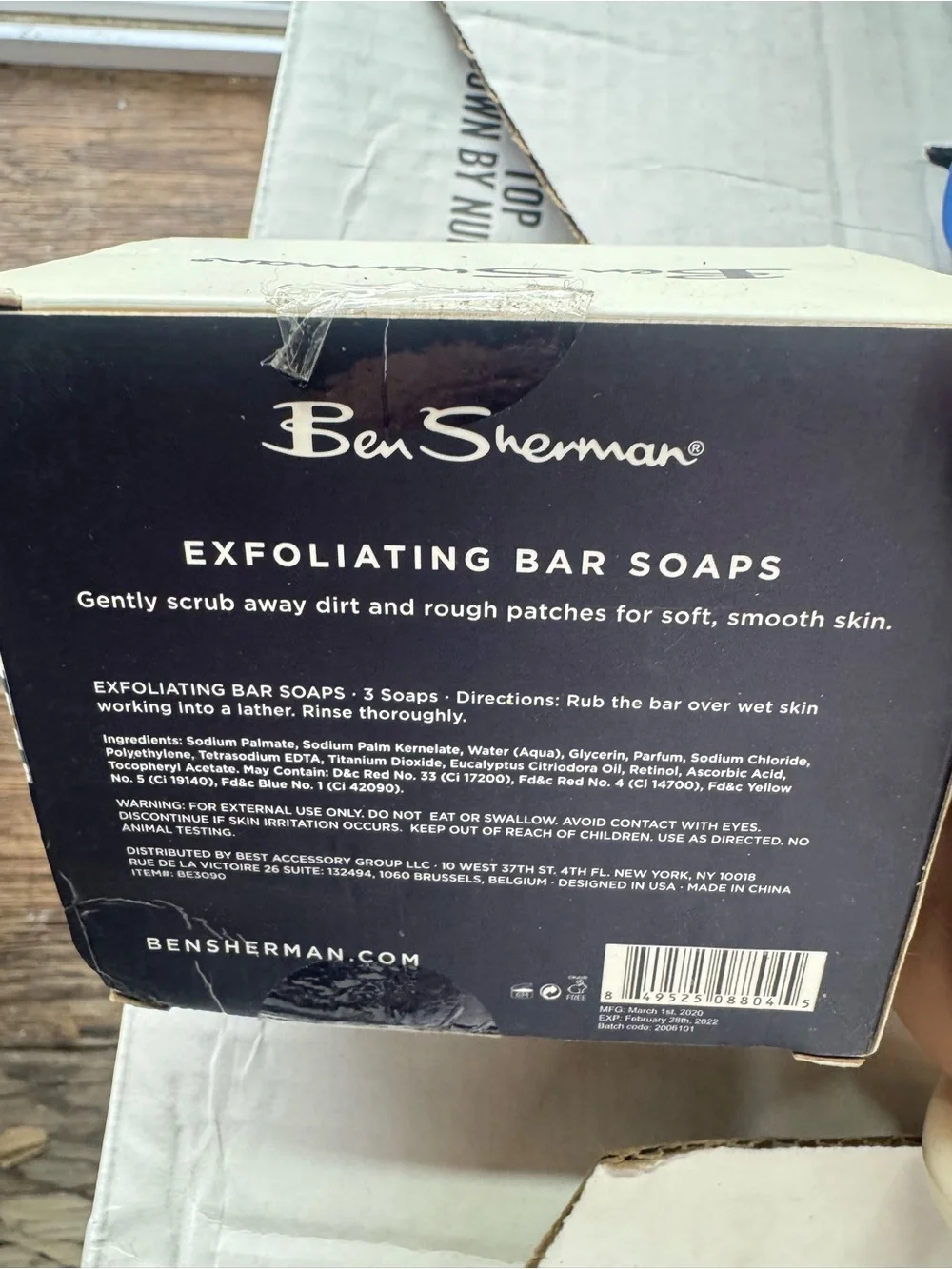 New Ben Sherman Exfoliating Bar Soaps for Men - Light Blue (3 Pack)